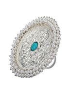 Joban Fashion Women Round Shape Silver Tone Ring | Grocsy