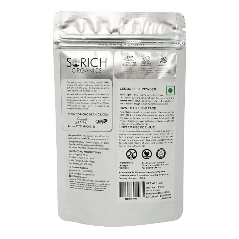 Sorich Organics Dried Lemon Peel Powder | Grocsy