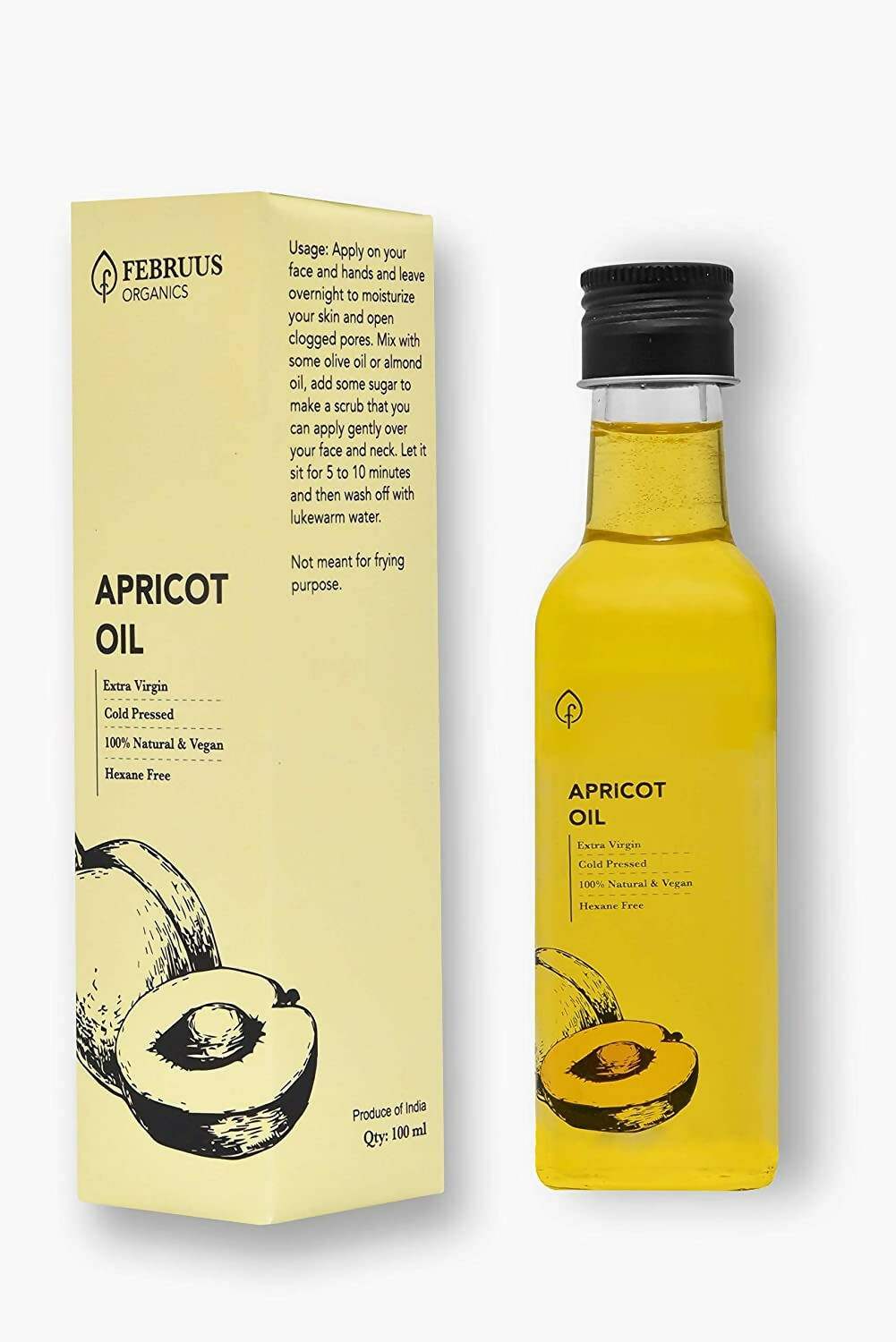 Februus Organics Cold Pressed Apricot Oil | Grocsy