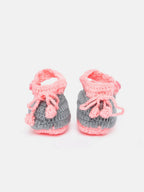 Chutput Kids Woollen Hand Knitted Self Desgin Detailed Booties - Grey | Grocsy