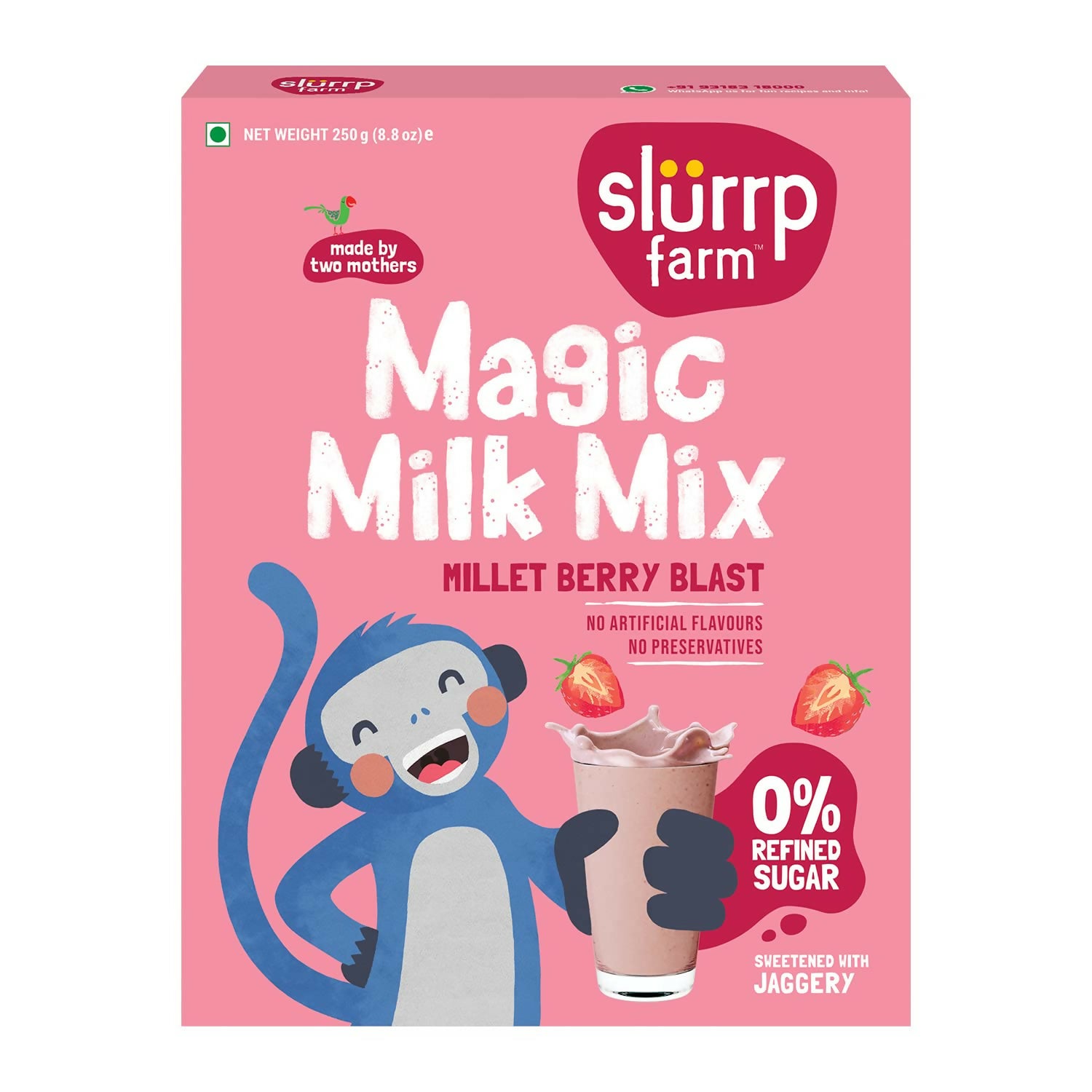 Slurrp Farm Berry Blast Milk Mix Sweetened with Jaggery Powder | Grocsy