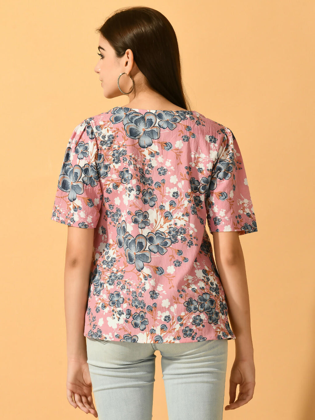 Myshka Women's Pink Printed Party Top | Grocsy