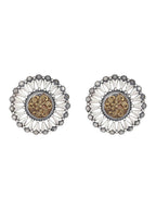 Joban Fashion Women Round Shape Dual Tone Brass Earrings | Grocsy