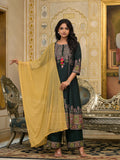 Juniper Women's Green Floral Printed Rayon Kurta Pant With Dupatta Set With Thread Work & Tassels | Grocsy