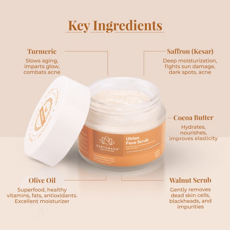 Earthraga Ubtan and Turmeric Face Scrub | Grocsy