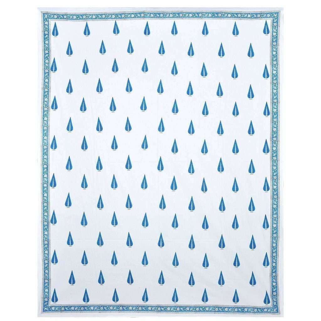 Hand Block Printed Double 230x270 Cms Jaipuri Bedspread with 2 Pillow Covers | Grocsy