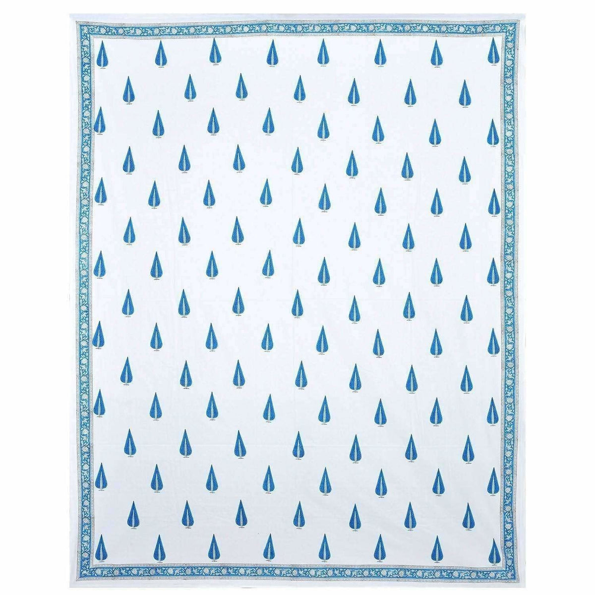Hand Block Printed Double 230x270 Cms Jaipuri Bedspread with 2 Pillow Covers | Grocsy