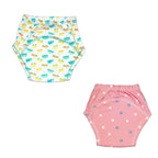 Kindermum Cotton Padded Pull Up Training Pants/Padded Underwear For Kids Peachy Star & Green Car-Set of 2 pcs | Grocsy