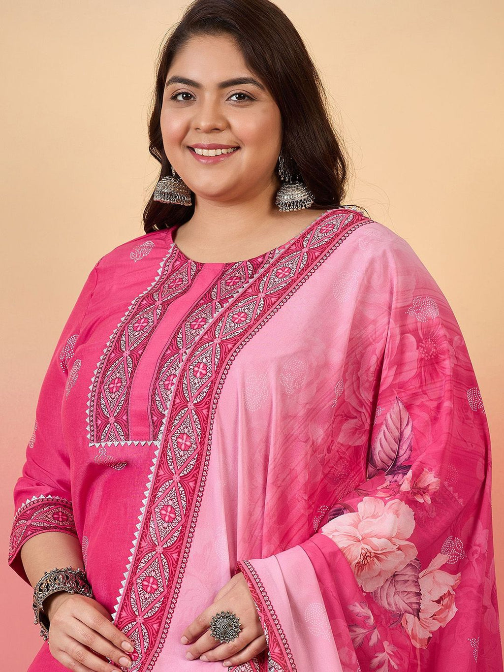 Sztori Women Floral Yoke Design Regular Kurta with Trousers & With Dupatta | Grocsy