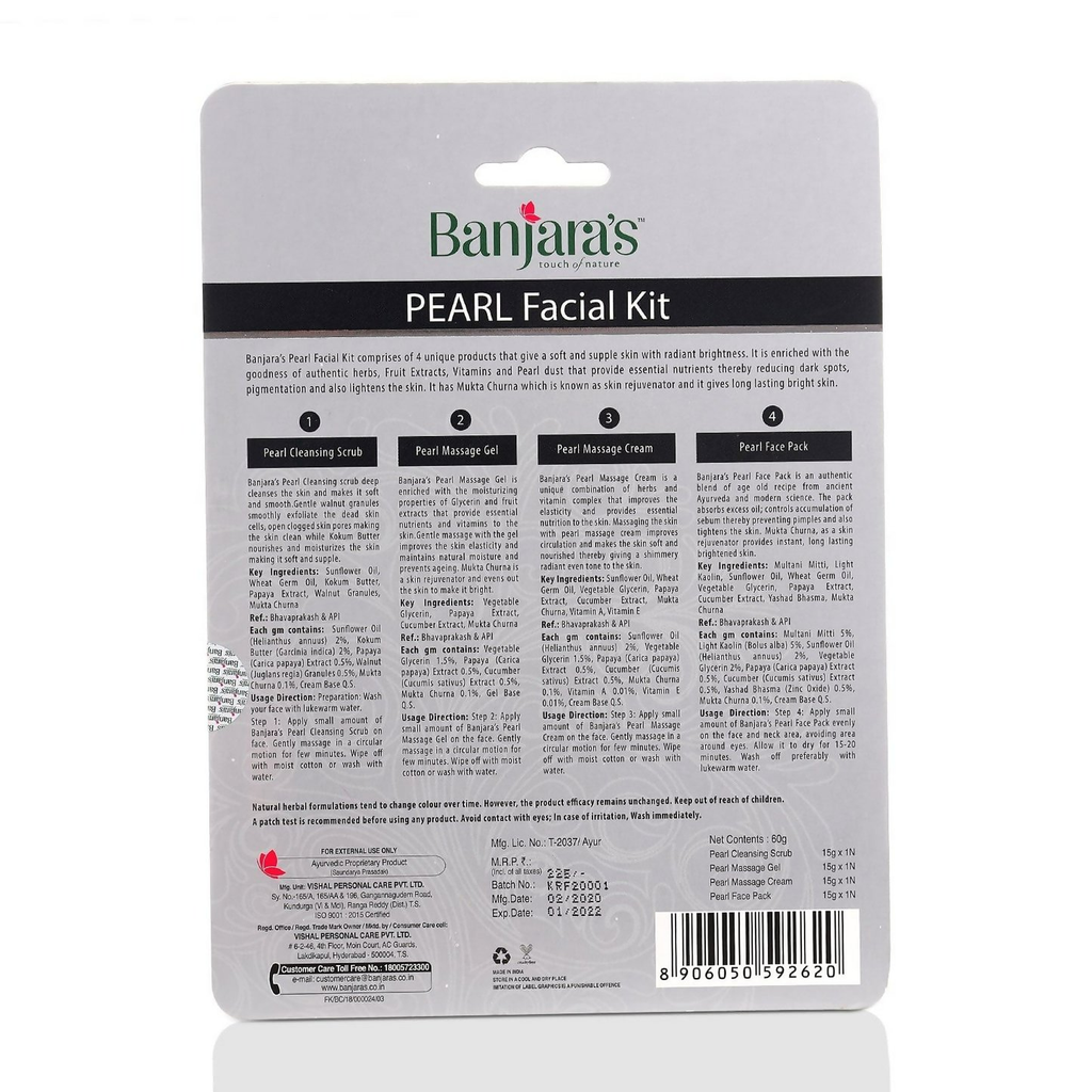 Banjara's Pearl Facial Kit | Grocsy