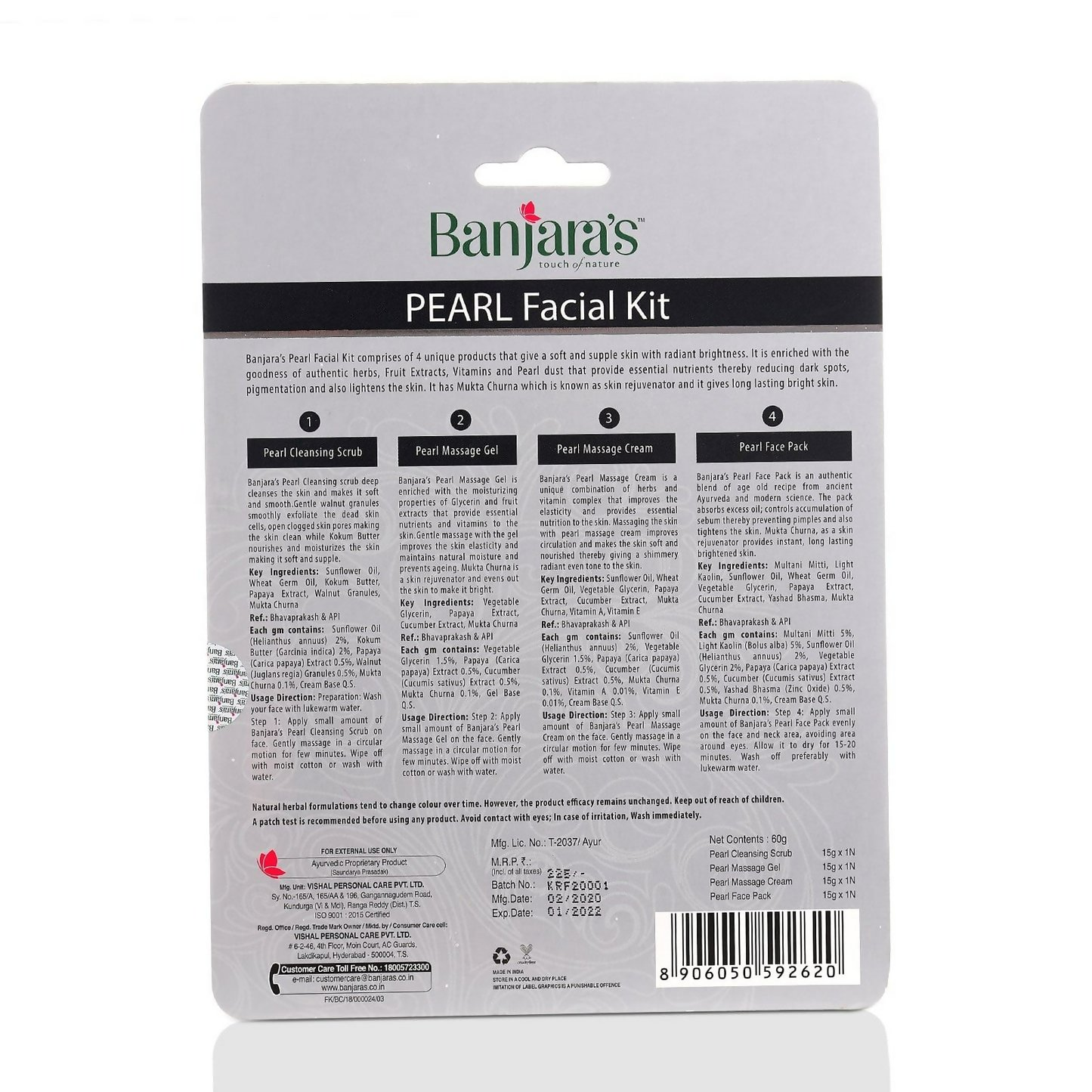 Banjara's Pearl Facial Kit | Grocsy