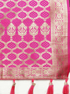 Lorenvalley Fashion Purple & Magenta Patola Silk Woven Design Meenakari Weaving Saree | Grocsy