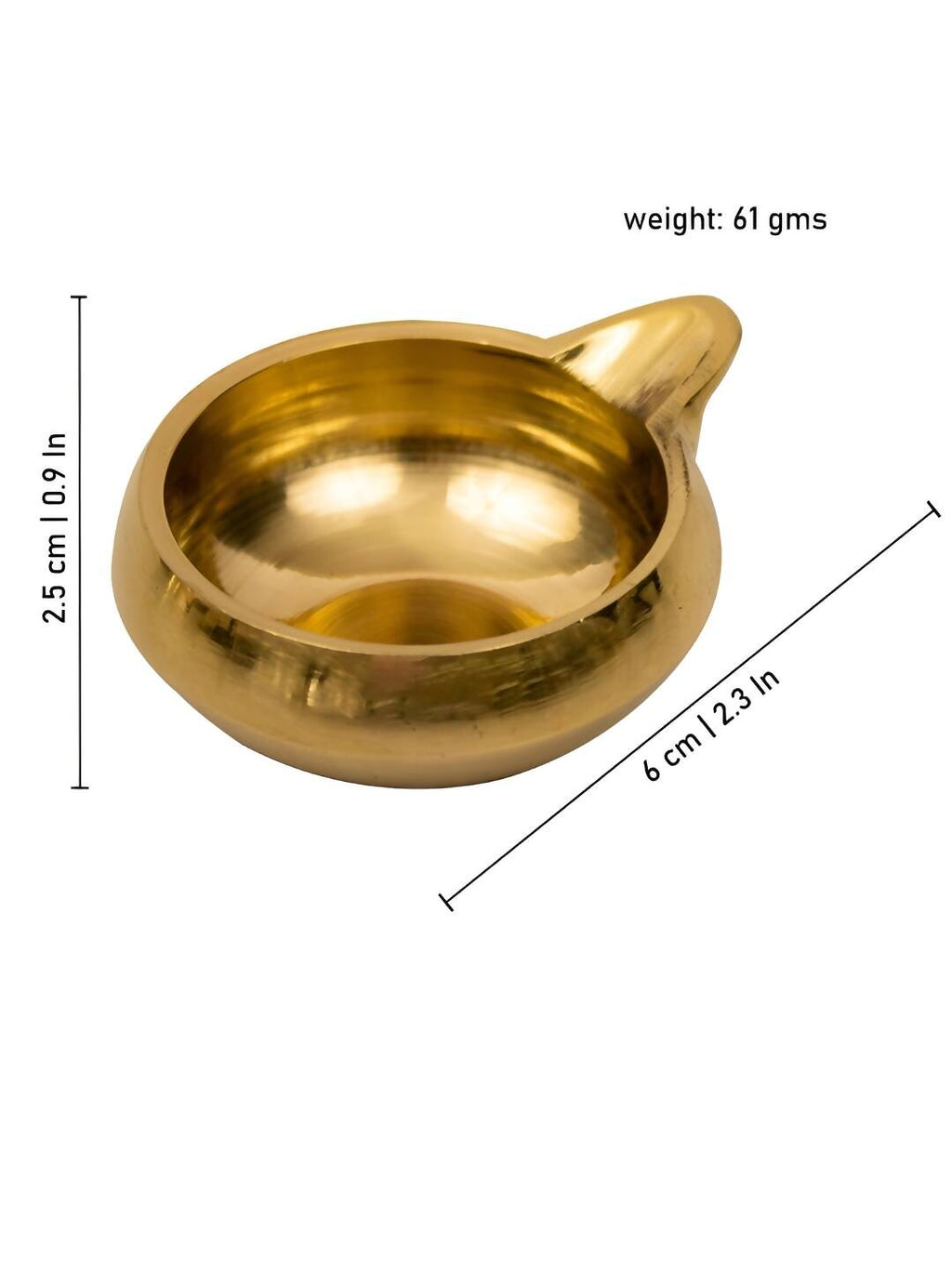 Spillbox Gold Toned Plain Kuber Diya Without Stand Pooja Essentials | Grocsy