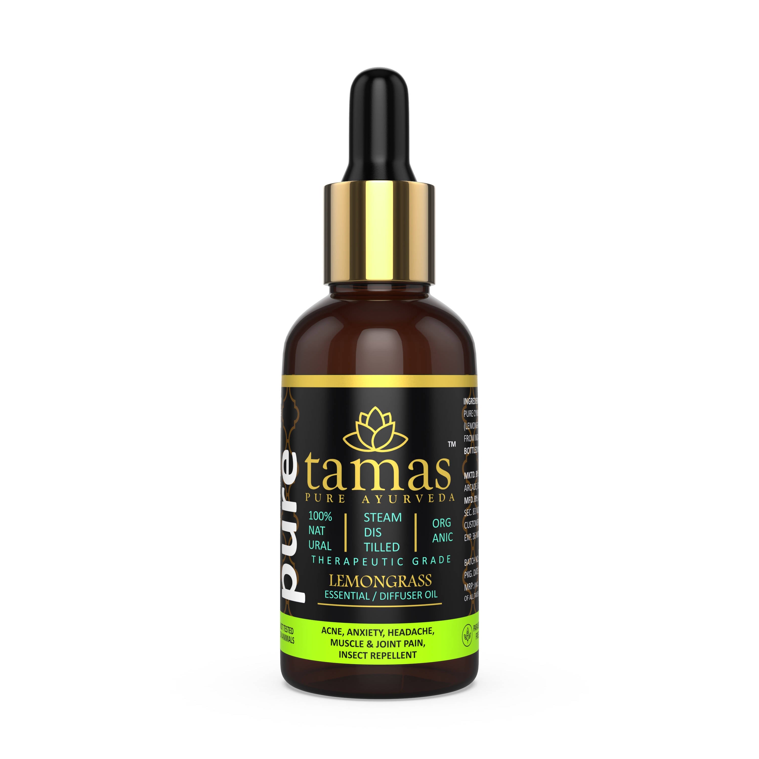 Tamas Pure Ayurveda 100% Organic Lemongrass Essential Oil-USDA Certified Organic | Grocsy