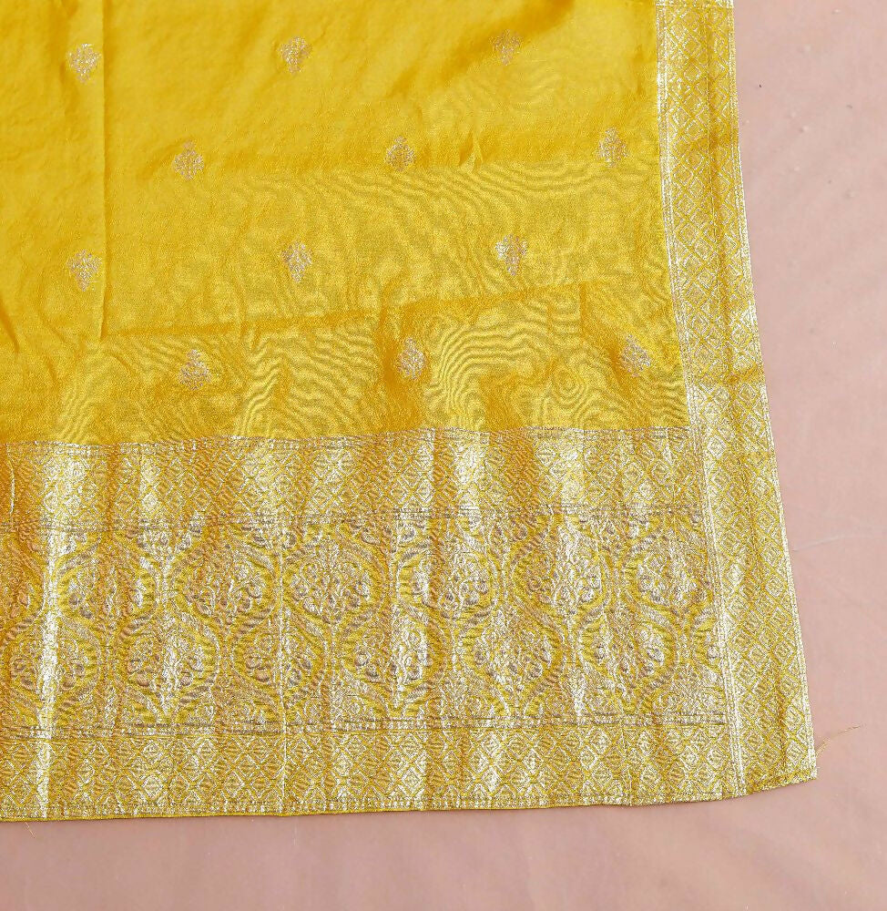 Miravan Womens Muslin Yellow Kurta And Palazzo With Dupatta Set | Grocsy