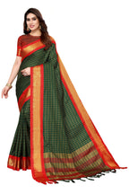 Vamika Weaving Green Cotton Silk Saree | Grocsy