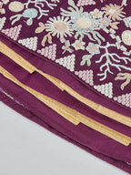 House of Panchhi Burgundy Net heavy Sequinse embroidery Semi-Stitched Lehenga choli & Dupatta | Grocsy