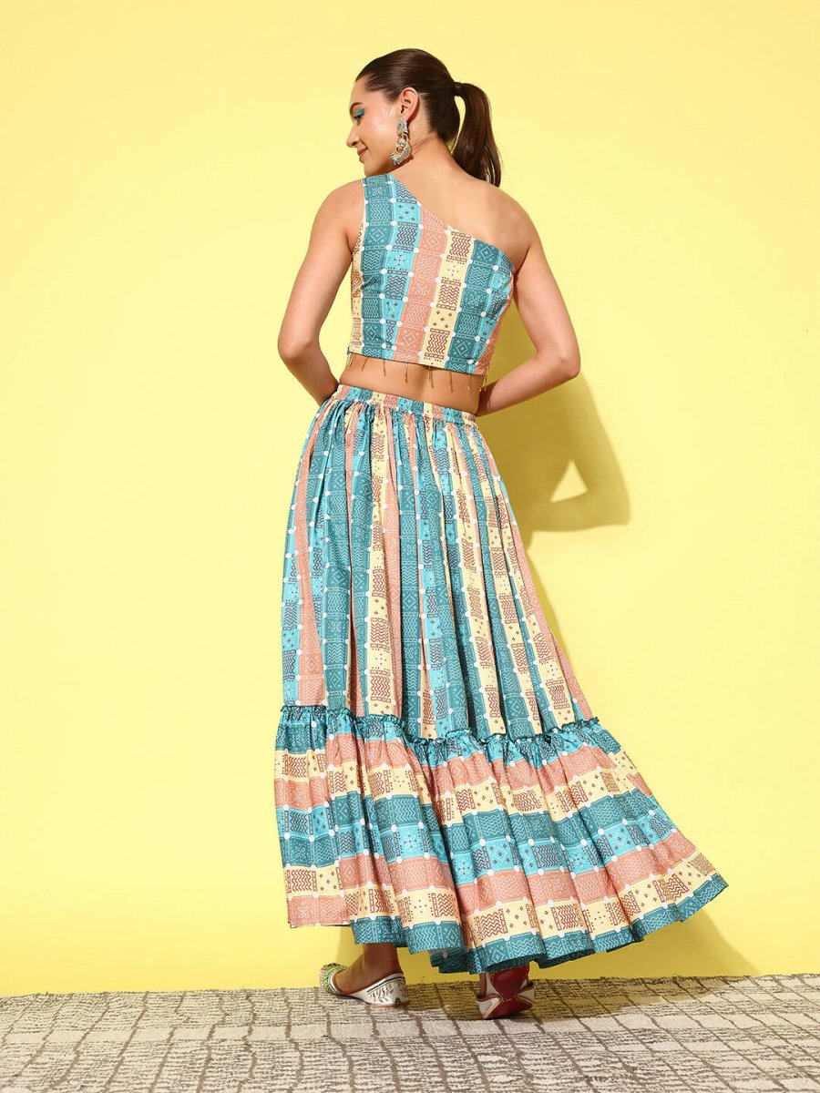 Ahalyaa Women's Traditional wear Co-ords - Green | Grocsy