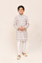 Joban Fashion Cotton Cream Kurta With Straight Fit Pant | Grocsy