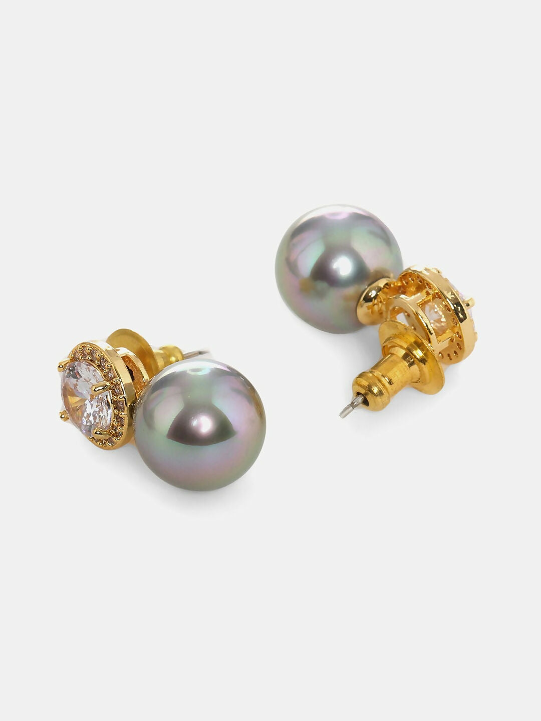 Diamond Studs with Silver Drop- Ruby Raang | Grocsy