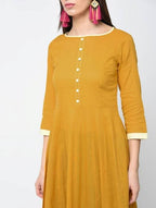 Aniyah Cotton Anarkali Mustard Kurta (AN-111K) | Grocsy