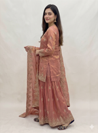 Teeya Creation Womens New Traditional Peach Heavy Work Ethnic Ensemble Lehenga Set | Grocsy