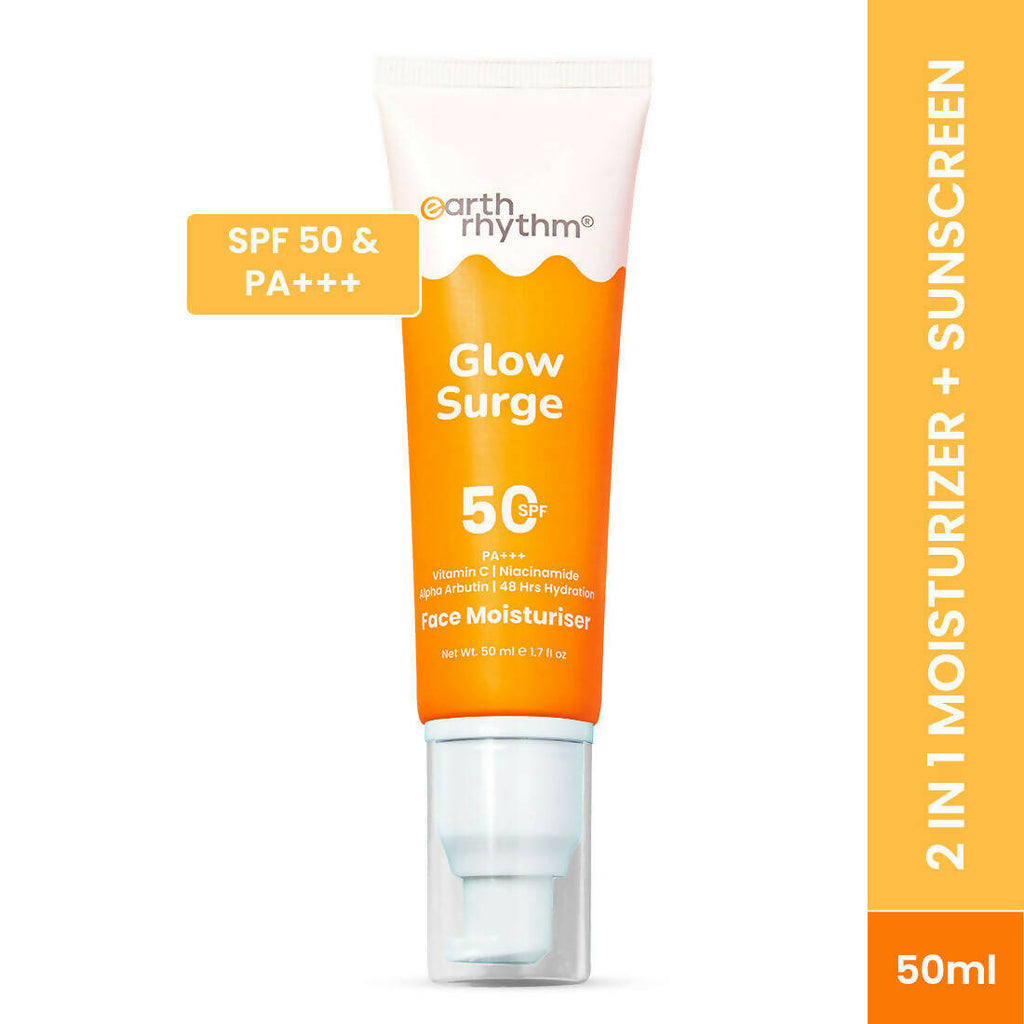 Earth Rhythm Glow Surge 2 - In - 1 Serum Sunscreen & Face Moisturizer With SPF 50++++, Vitamin C | Grocsy