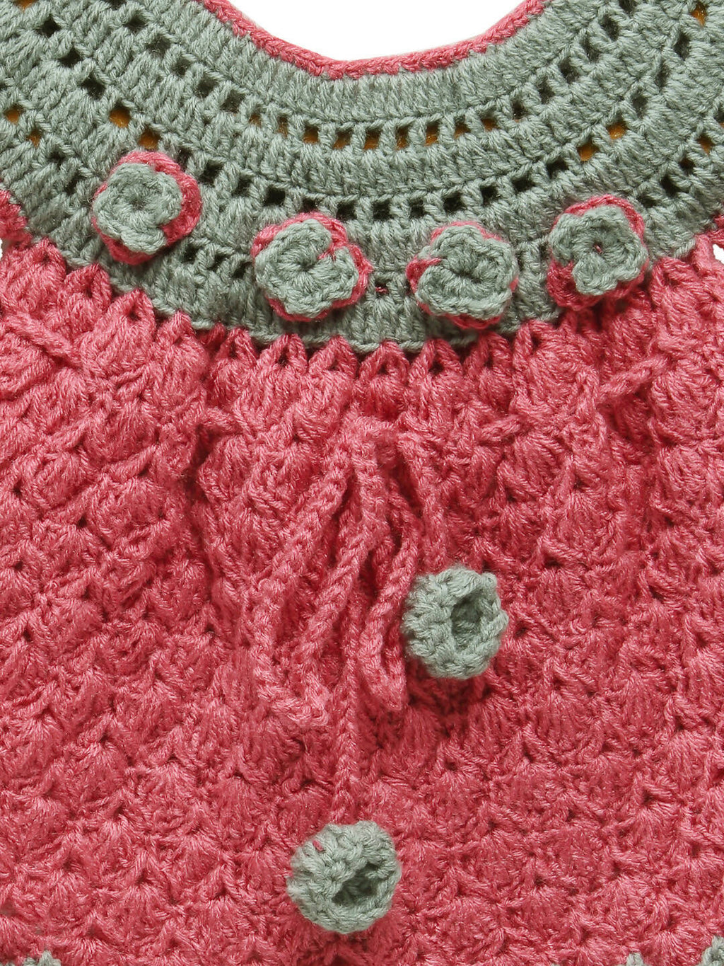 Chutput Kids Pink Coloured Mermaid Design Solid Wool Frock | Grocsy