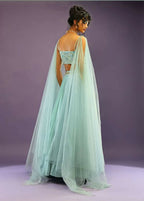Jyoti Fashion Glamorous Turquoise Crush Work, Sequins, Zari with Dori Embroidered Faux Georgette Lehenga Choli with Dupatta | Grocsy