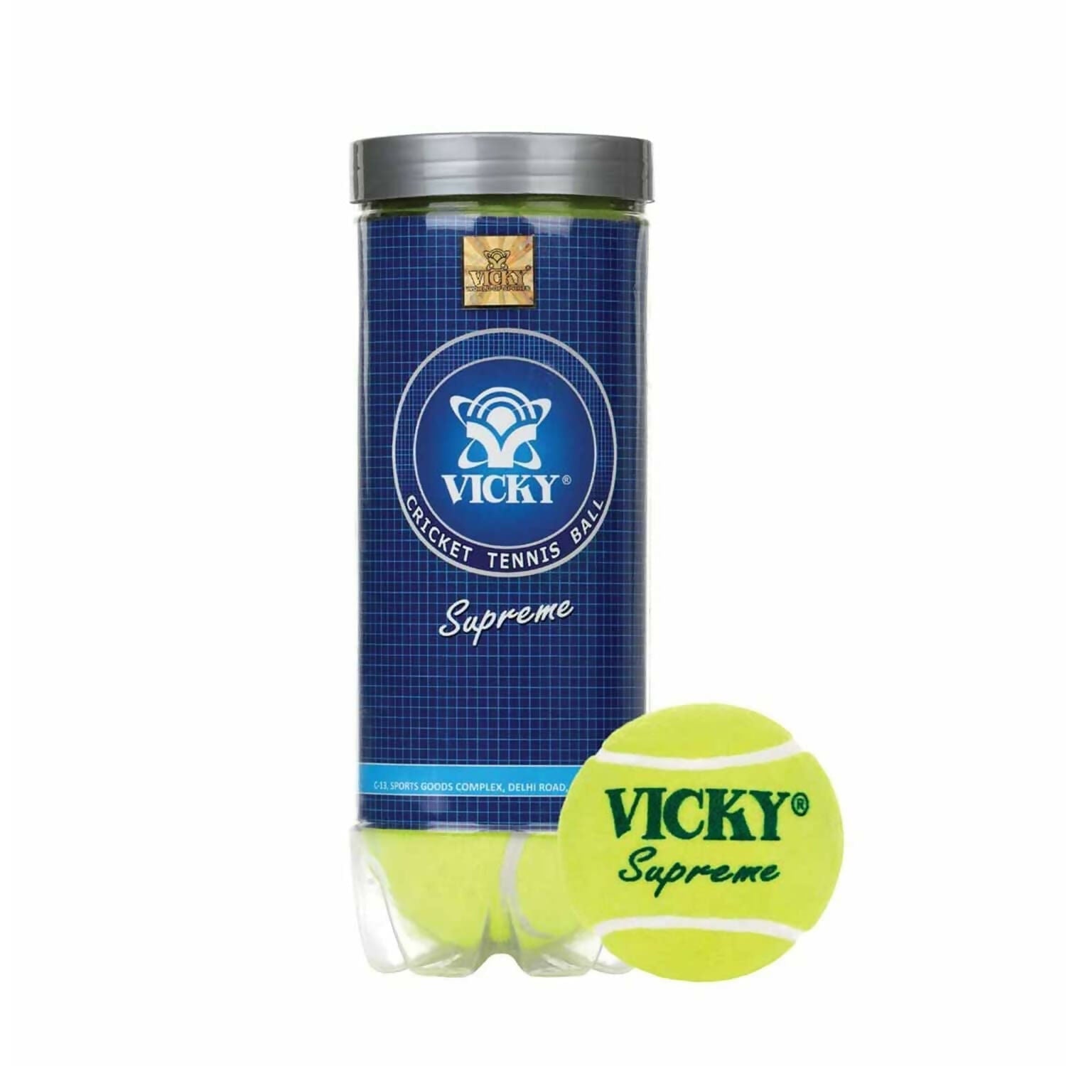 Vicky Supreme Yellow Tennis/Cricket Ball Heavy Multipurposeful Design & Durable Rubber Built | Grocsy
