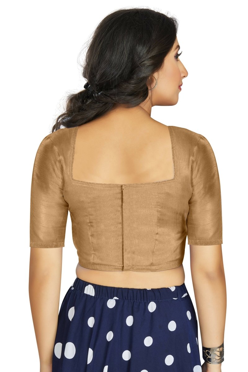 Aastha Fashion Women's Beige Art Silk Designer Traditional Readymade Blouse | Grocsy
