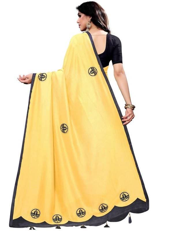 Vamika Designer Yellow Georgette Saree (TSUNAMI YELLOW ) | Grocsy
