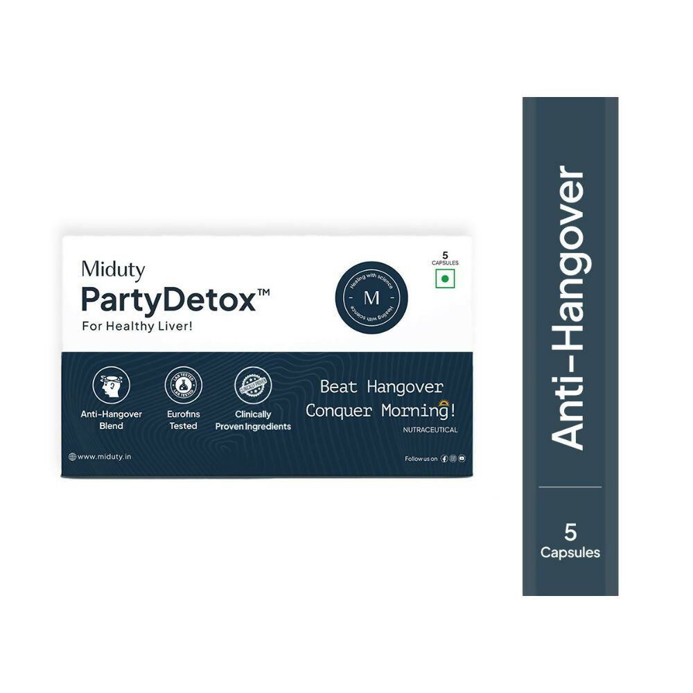 Miduty Party Detox Anti Hangover Formula to Party Smart Capsules | Grocsy