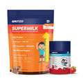 Gritzo SuperMilk Growth+ (Formerly Height+) (7-12y Boys) - Double Chocolate, with Super Gummies - Strawberry | Grocsy