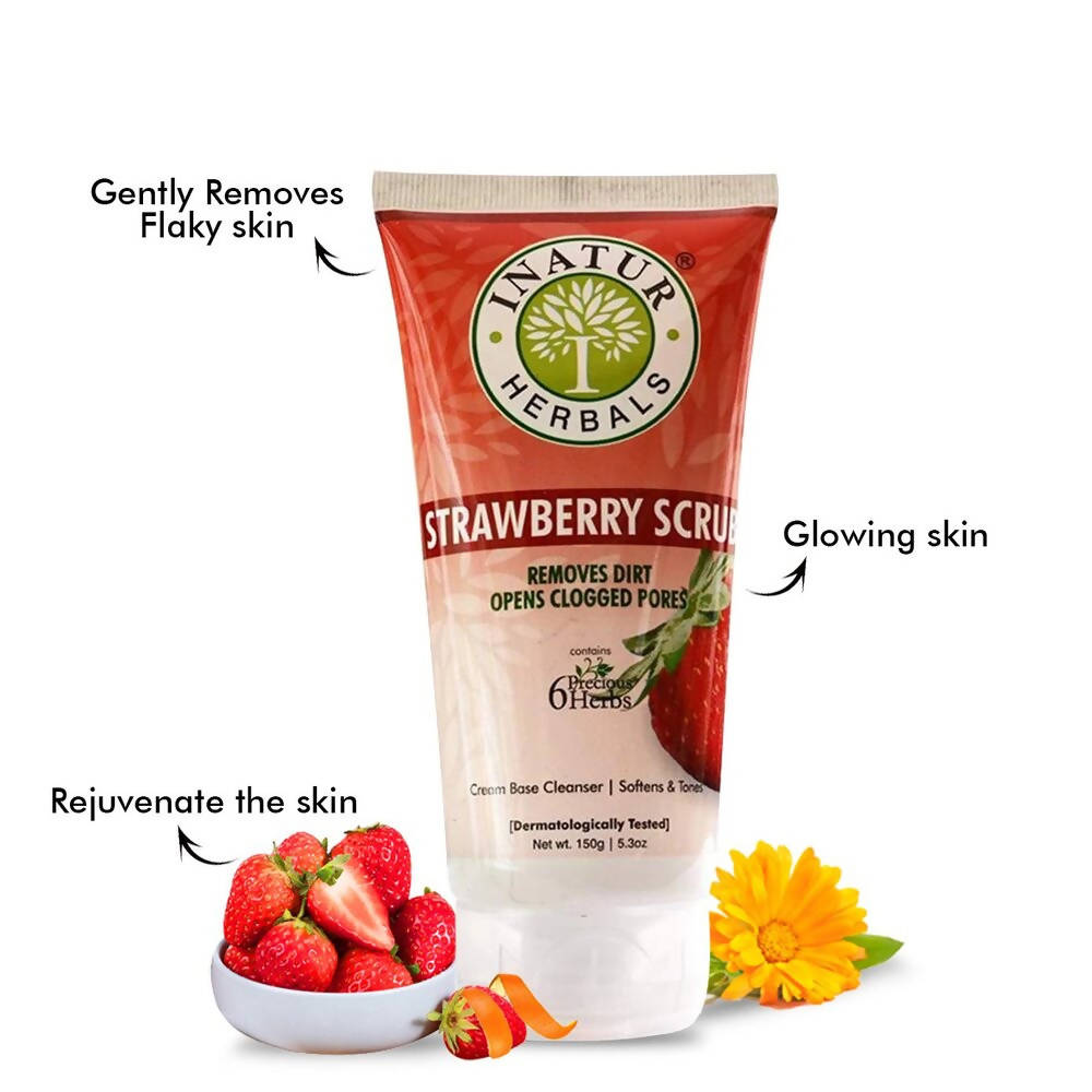 Inatur Strawberry Face Scrub | Grocsy