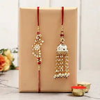 Ethnic Lumba Rakhi Set & Choco Swiss Jingles Box | Grocsy
