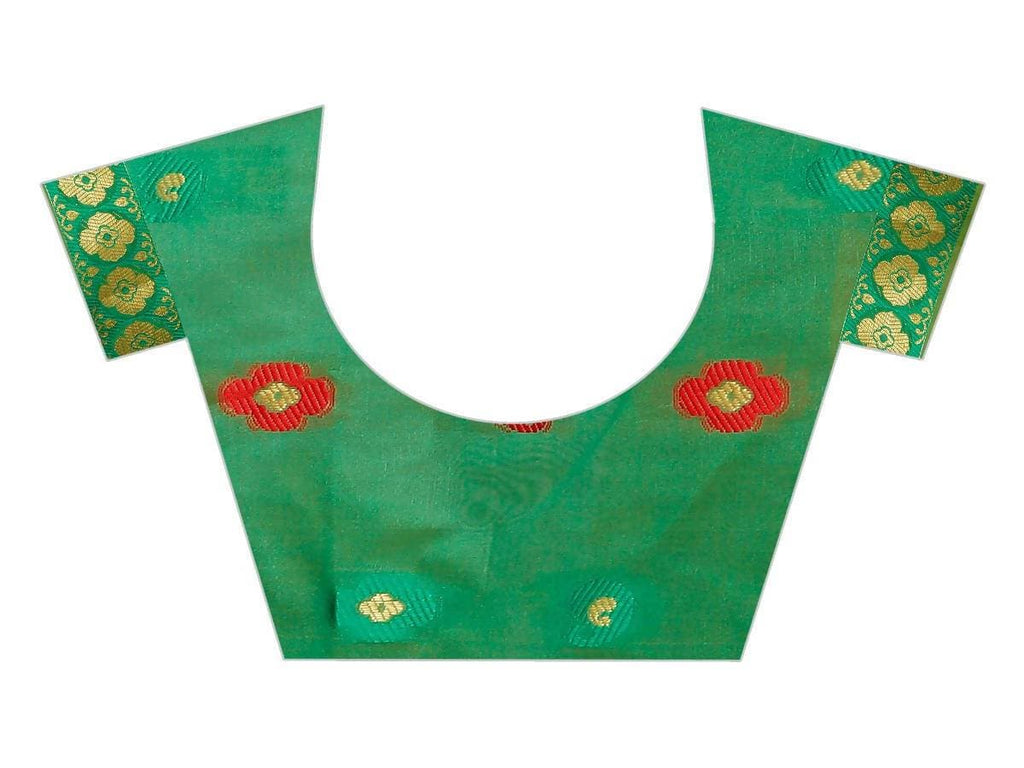 Vamika Banarasi Cotton Silk Yellow Weaving Saree | Grocsy