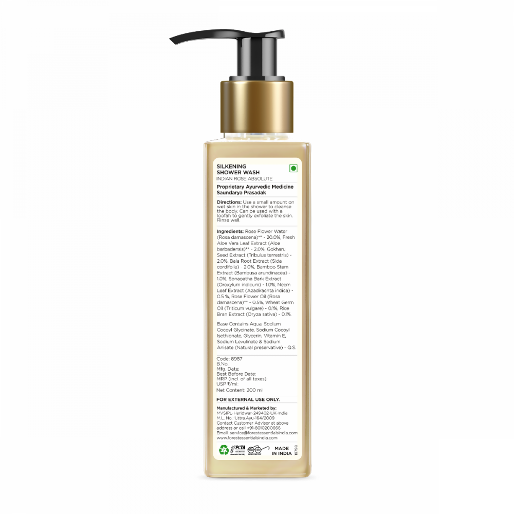 Forest Essentials Travel Size Silkening Shower Wash Indian Rose Absolute | Grocsy