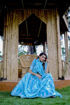Partywear Designer Sky Blue Jamdani contton Fancy Saree - Starwalk | Grocsy
