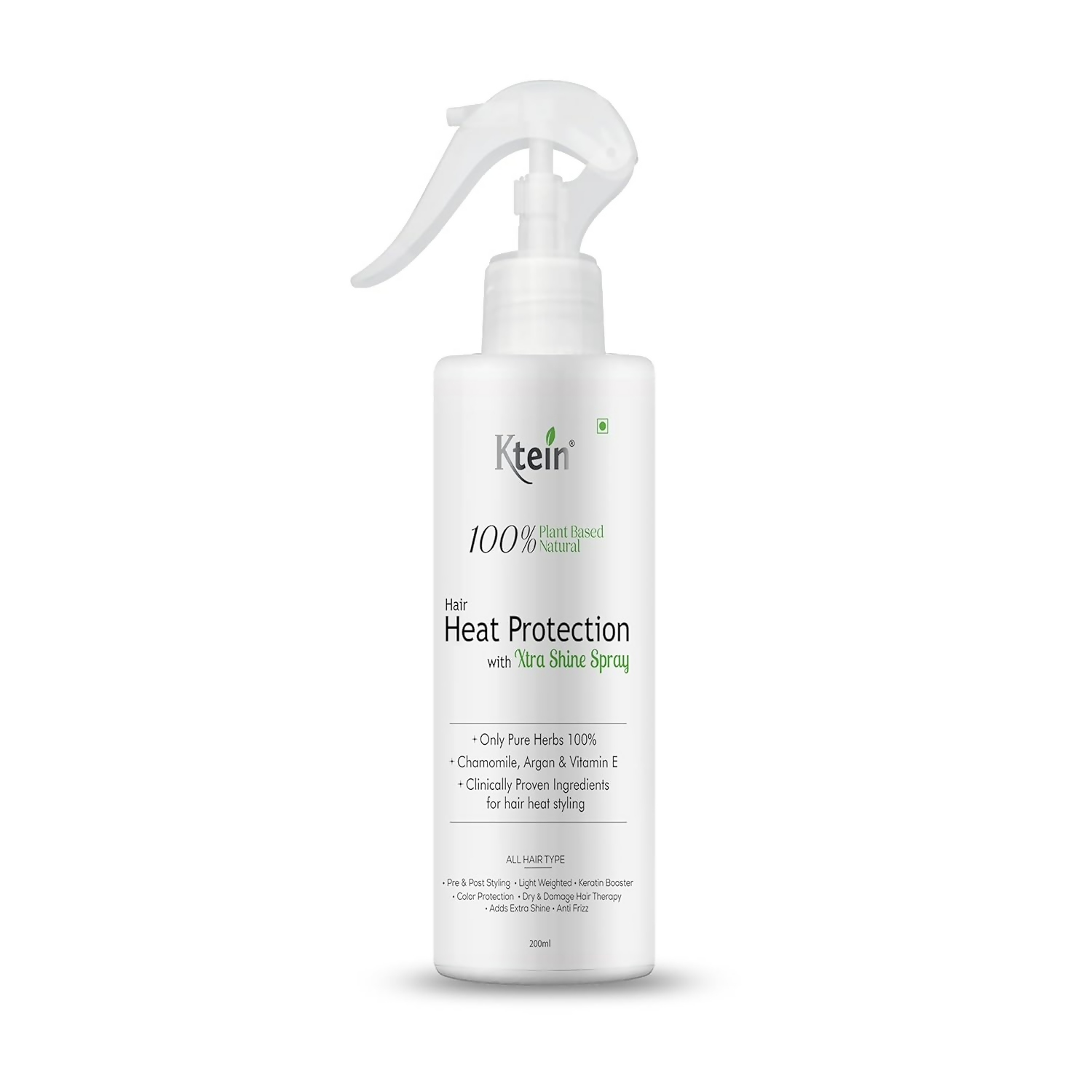 ktein 100% Plant Based Natural Hair Heat Protection with Xtra Shine Spray Hair Spray | Grocsy