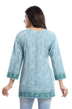 Snehal Creations Alluring Faux Crepe Printed Short Kurti Tunic Top | Grocsy