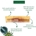 The Pure Story Oil Infused Neem Wood Dual Comb | Grocsy