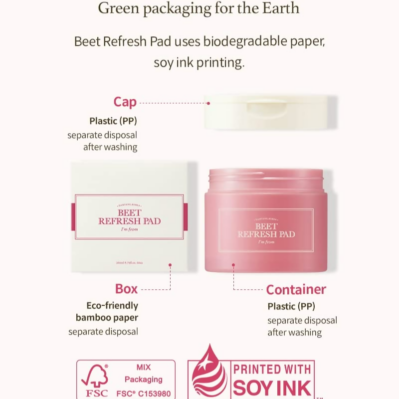 I’m From Beet Refresh Pad 60 Sheets | Grocsy