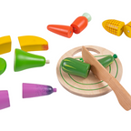 Nesta Toys Wooden Vegetable and Fruit Toy Set, Pretend Play Food, Kitchen Set Toy (3+ Years) | Grocsy