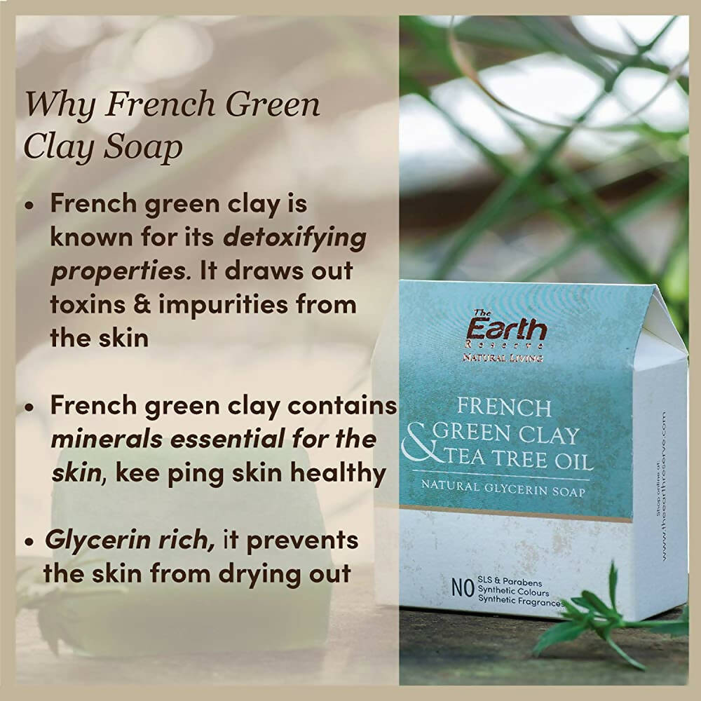 The Earth Reserve French Green Clay & Tea Tree Oil Soap | Grocsy
