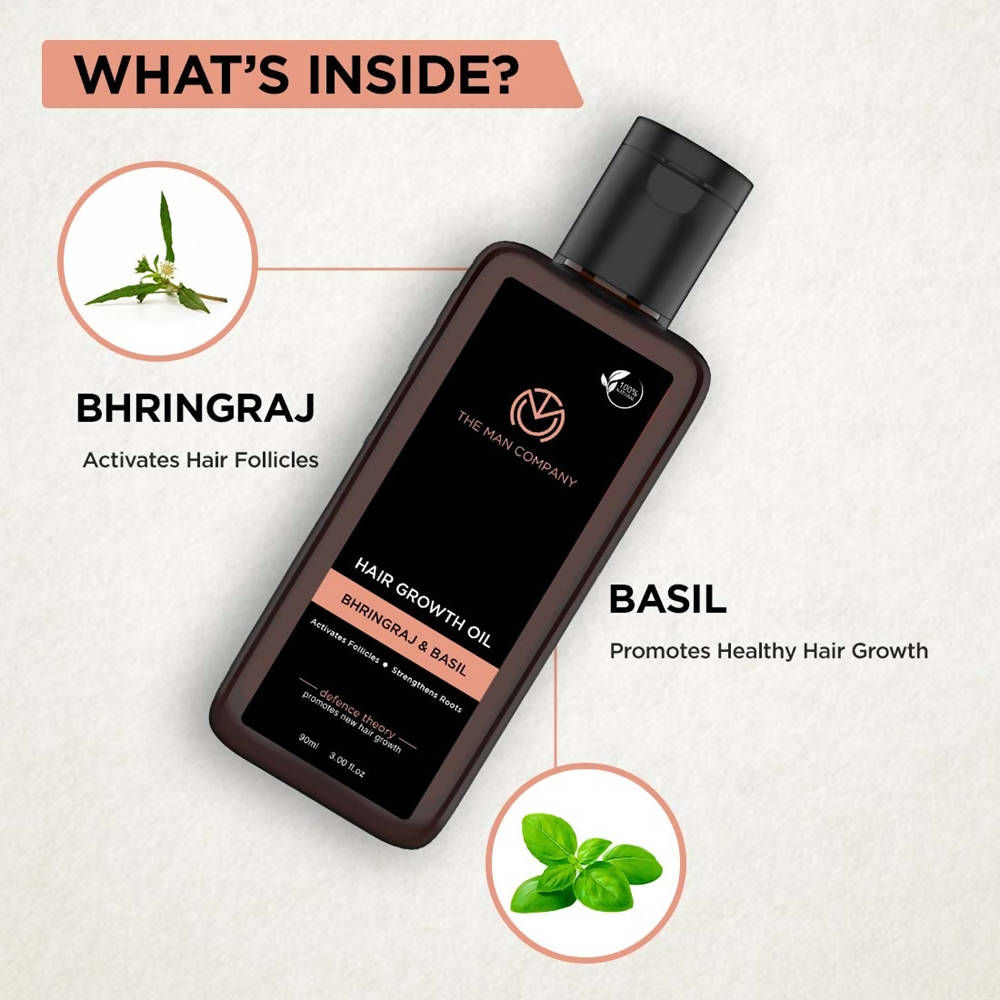The Man Company Hair Growth Oil Bhringraj & Basil | Grocsy