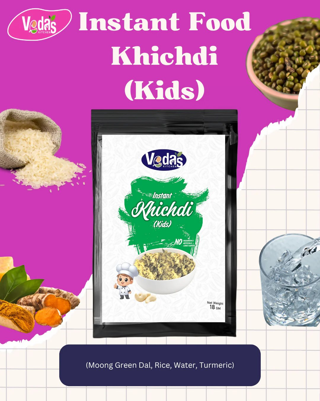 Vedas Kitchen Khichdi Instant (Kids) | Grocsy