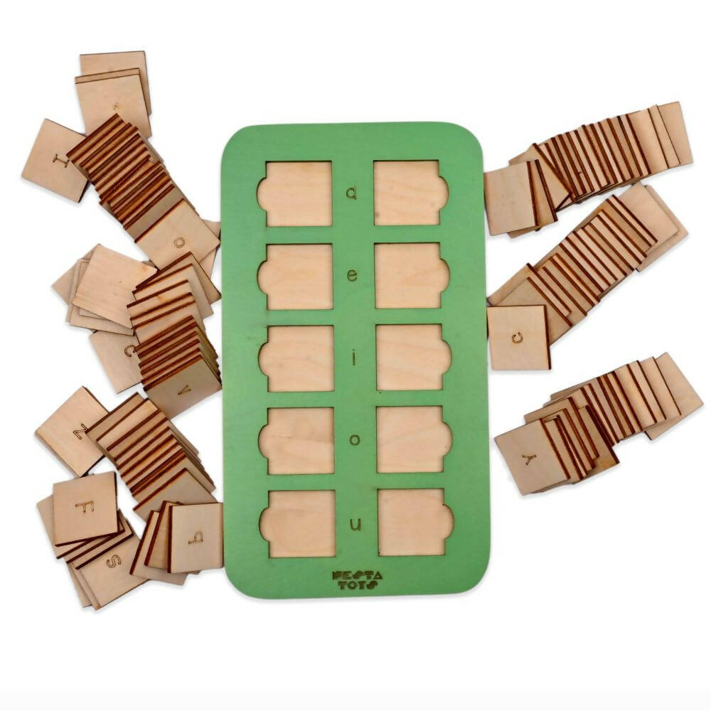 Nesta Toys CVC Board | 3 Letter Word Builder | Phonics Toy | Grocsy