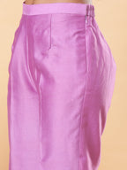 BohoJazz Lucknowi Handwork with Sequin Chanderi Kurta Pant - Purple | Grocsy