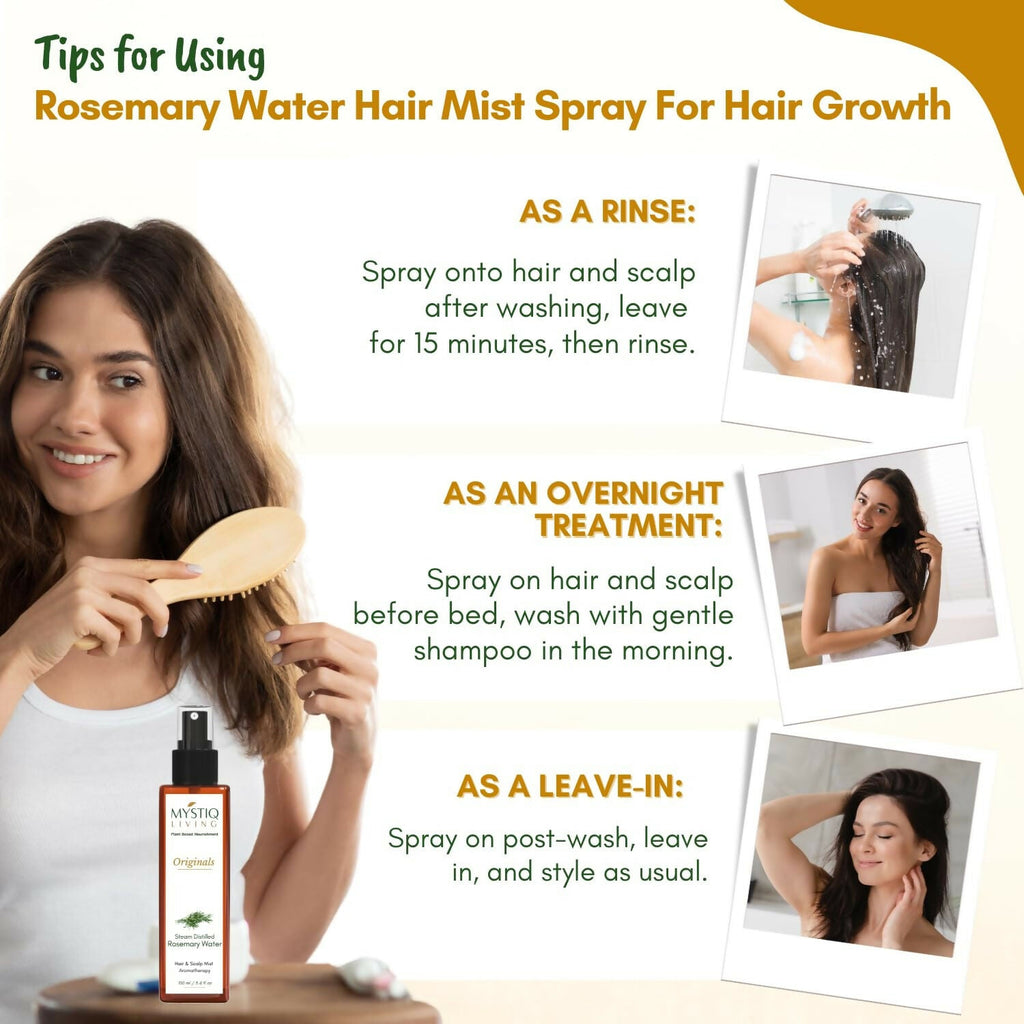 Mystiq Living Rosemary Water for Hair Growth - Hair Mist Spray | Grocsy